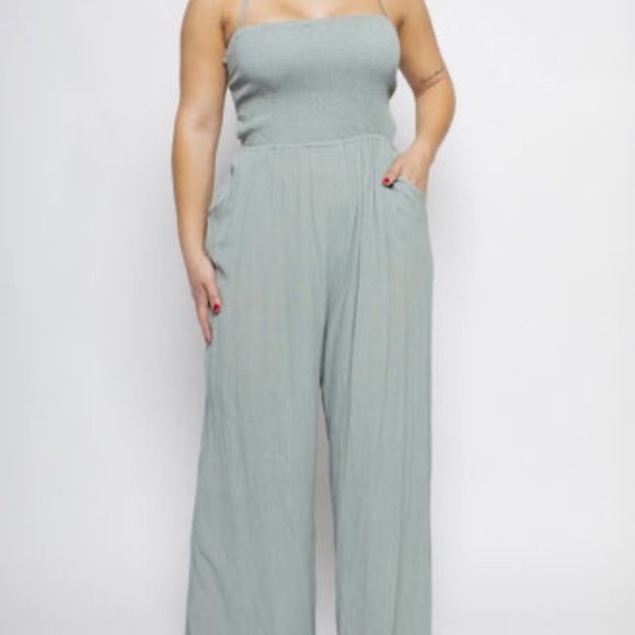 Pants - Elegant Sage Green Jumpsuit
